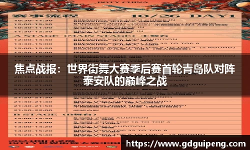 焦点战报：世界街舞大赛季后赛首轮青岛队对阵泰安队的巅峰之战